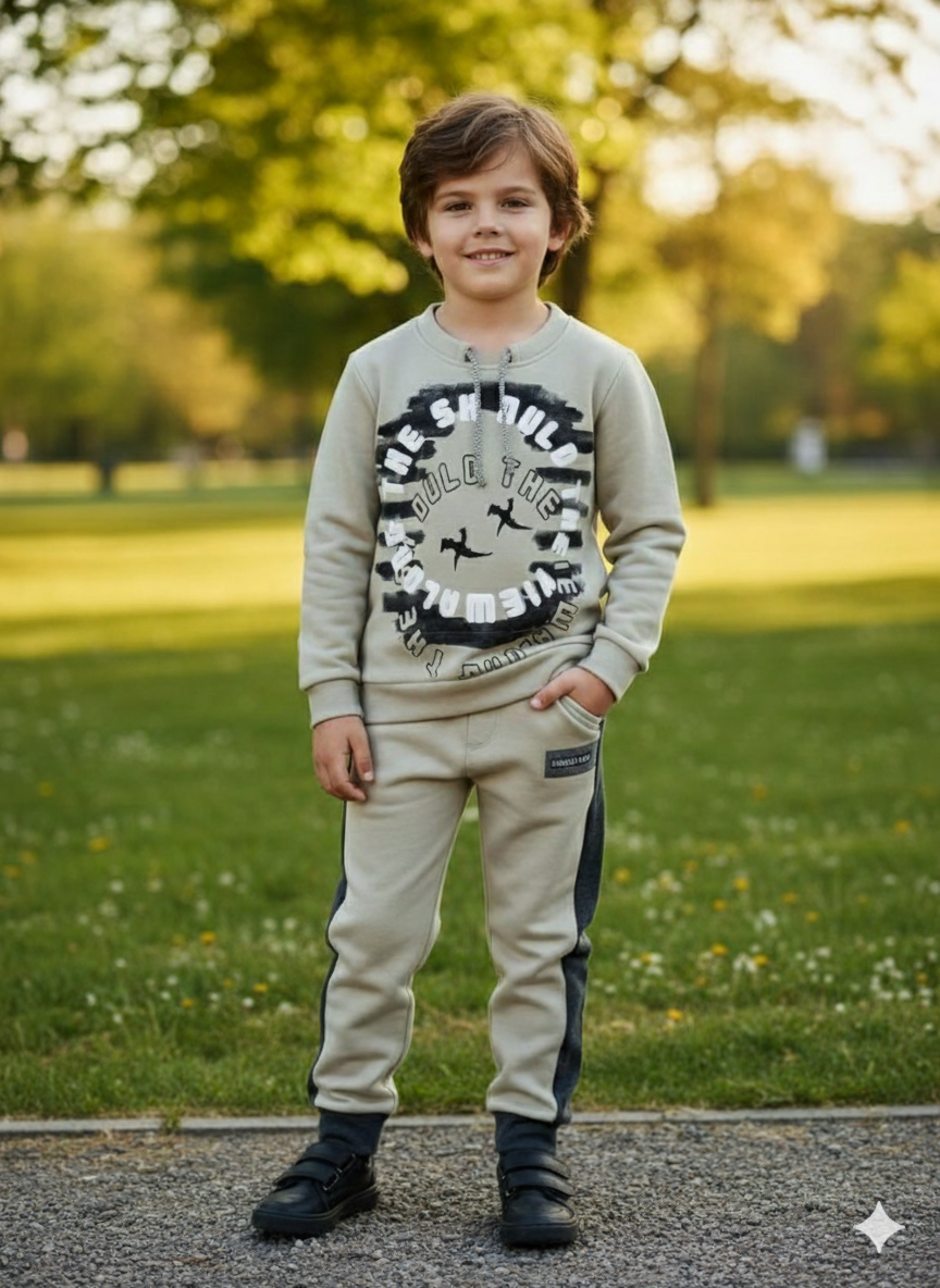 DULD THE Graphic Print Sweatshirt & Trouser Tracksuit Set