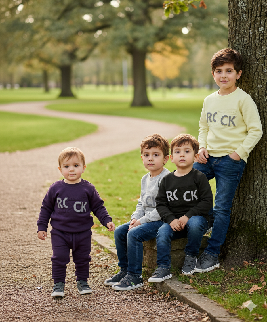 ROCK Print Sweatshirt & Trouser Tracksuit