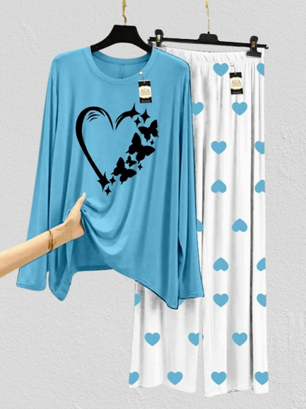 Butterfly Heart Printed MIni Heart Printed Trouser (001)