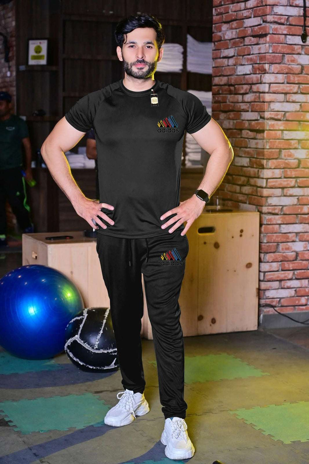 Black Pack Of 2 Tracksuit For Men's (T-Shirt+Trouser)