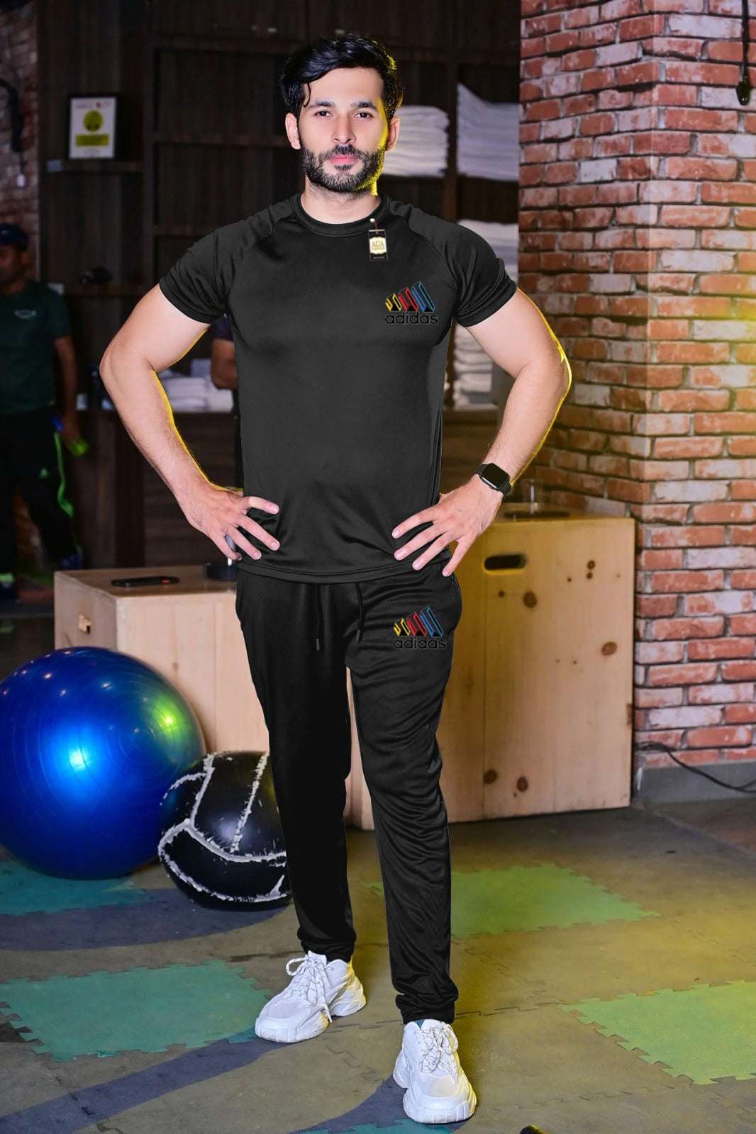 Black Pack Of 2 Tracksuit For Men's (T-Shirt+Trouser)