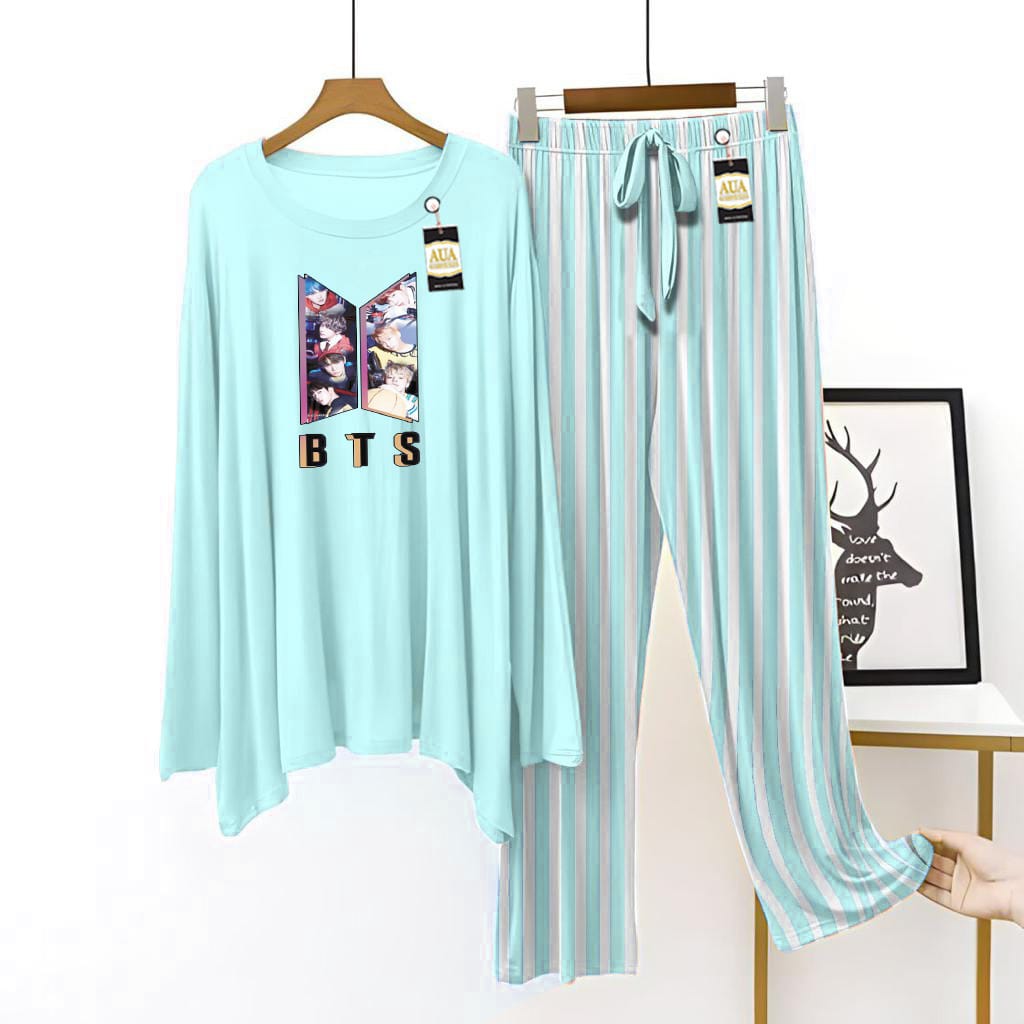 BTS Printed Lining Trouser Lounge wear Nightwear Sleepwear For Women (5 colours)(002)