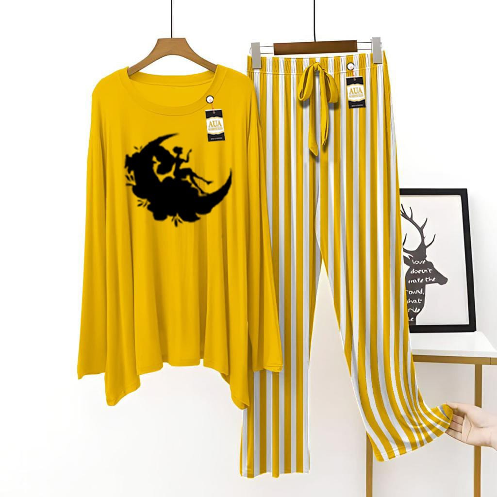Moon Girl Printed Lining Trouser Lounge wear Nightwear Sleepwear For Women (5 colours)