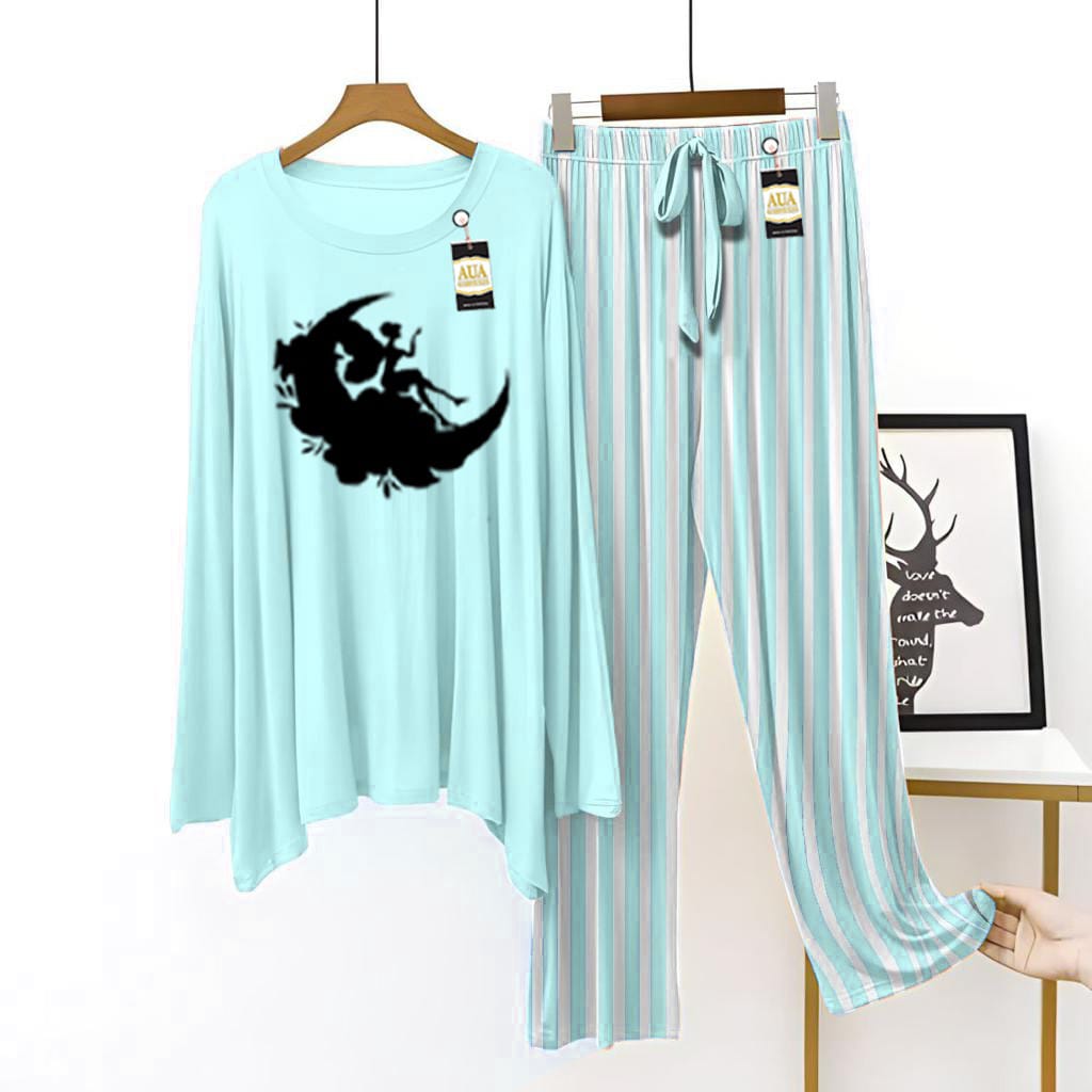 Moon Girl Printed Lining Trouser Lounge wear Nightwear Sleepwear For Women (5 colours)