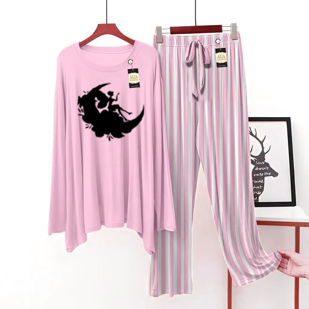 Moon Girl Printed Lining Trouser Lounge wear Nightwear Sleepwear For Women (5 colours)