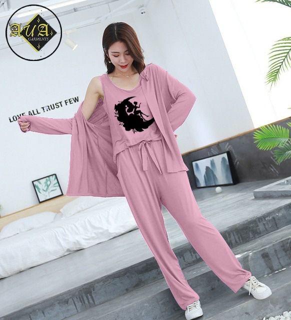 Moon Girl 3 Piece Lounge wear Nightwear Sleepwear For Women (6 colours)