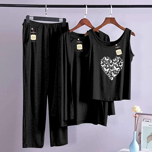 Trendy Heart 3 Piece Lounge wear Nightwear Sleepwear For Women (4 colours)