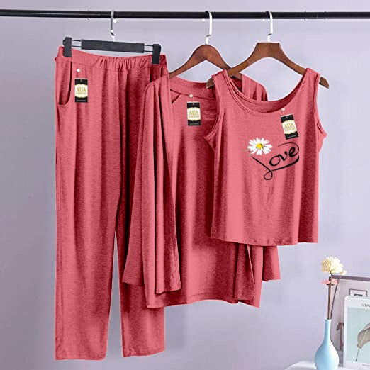 Love 3 Piece Lounge wear Nightwear Sleepwear For Women (6 colours)