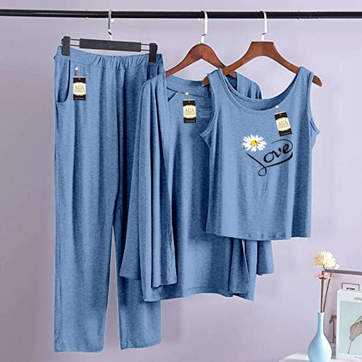 Love 3 Piece Lounge wear Nightwear Sleepwear For Women (6 colours)