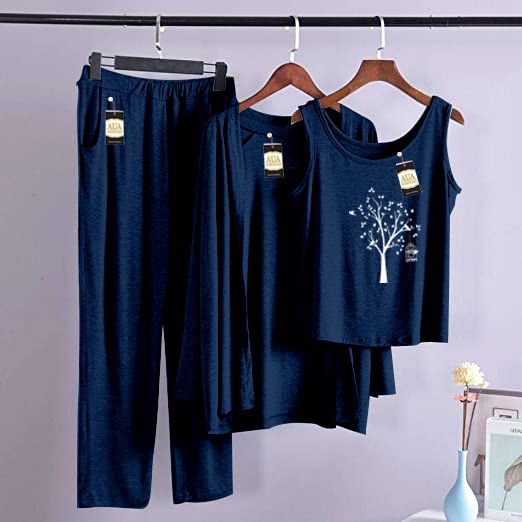 Trendy Tree 3 Piece Lounge wear Nightwear Sleepwear For Women (5 colours)