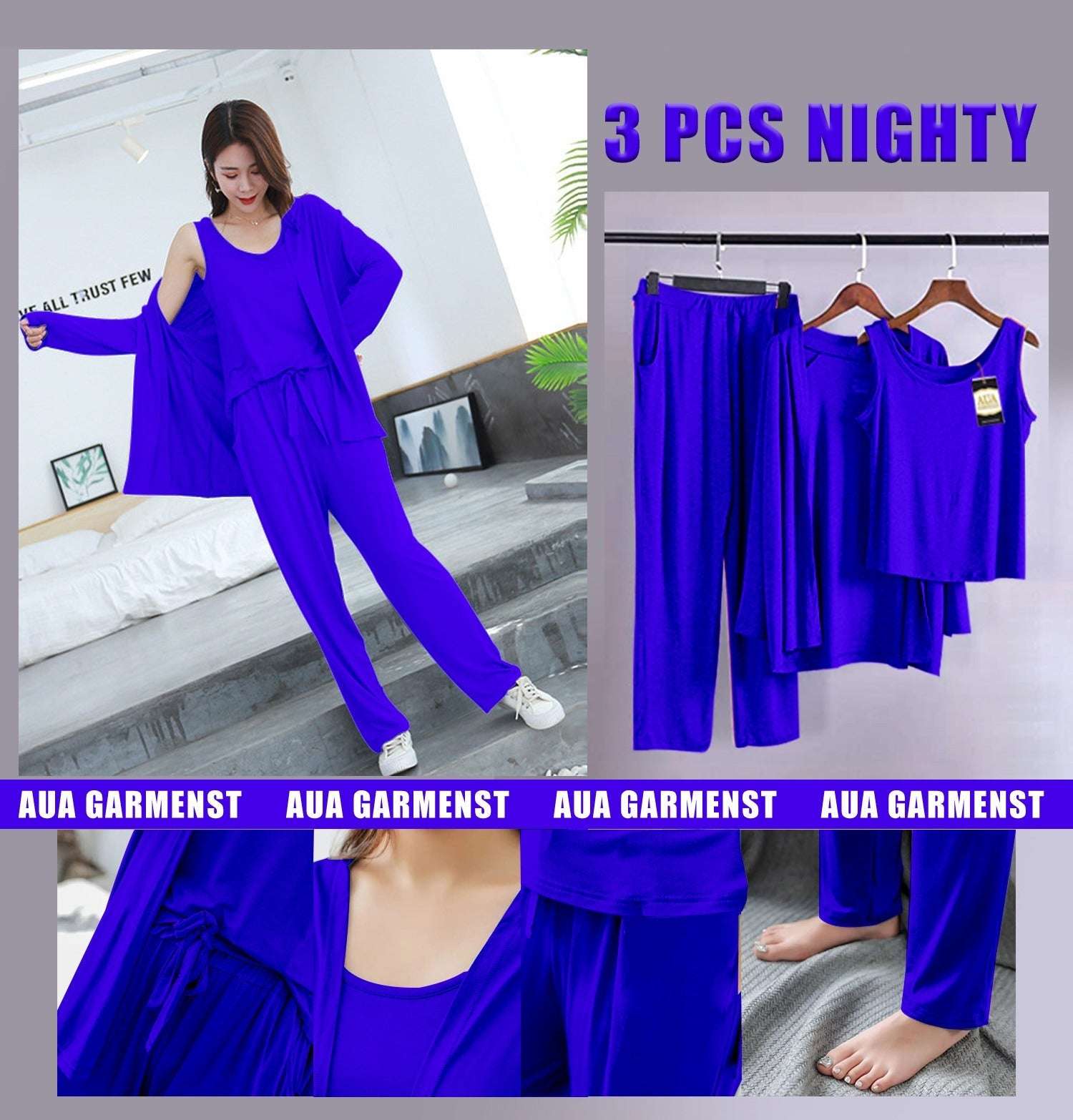 3 Piece Lounge wear Nightwear Sleepwear For Women
