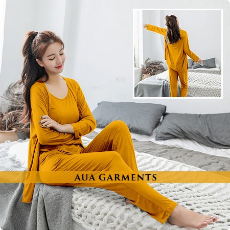3pec night suit for woman Ladies Modal Pajama Set Women Soft Underwear Sleepwear Nightclothes Three-piece