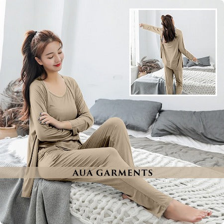 3pec night suit for woman Ladies Modal Pajama Set Women Soft Underwear Sleepwear Nightclothes Three-piece