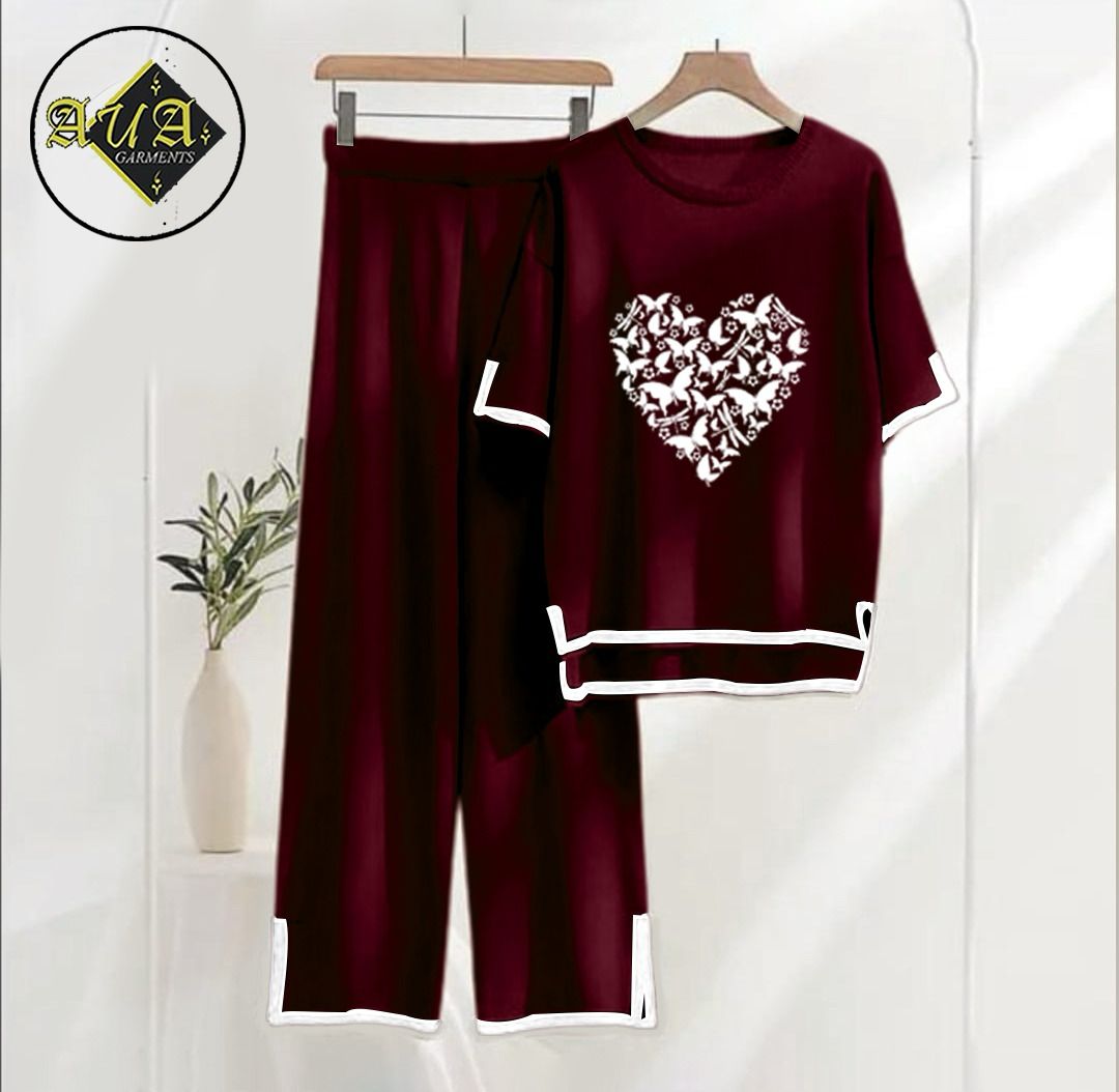 Heart Printed Summer Collection Turkish summer co-ord set