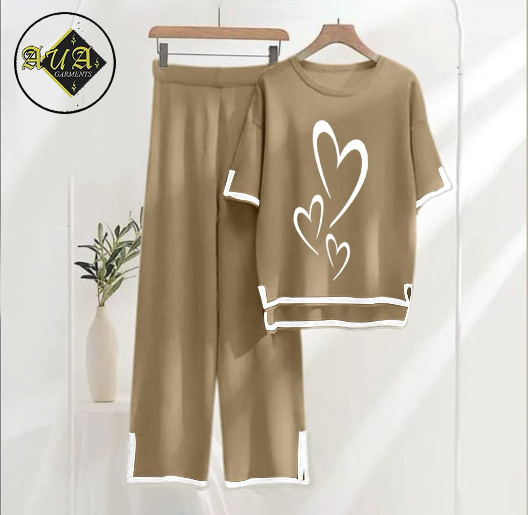 Multi Heart Printed Summer Collection Turkish summer co-ord set