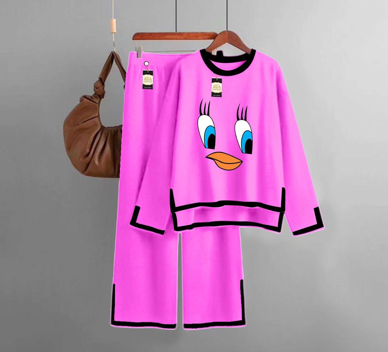 Daffy Turkish Winter Co-Ord Set for Women - Warm & Stylish Loungewear Hot Pink