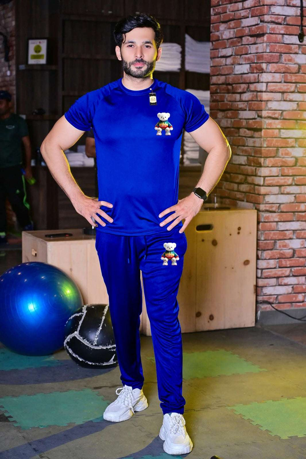 Blue Pack Of 3 Tracksuit For Men's (T-Shirt+Trouser+Cap)