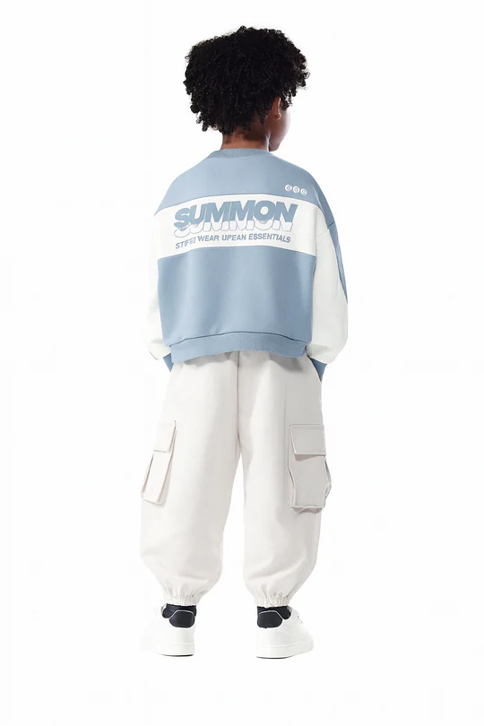SUMWON Essential Boys Winter Co-Ord Set – Crewneck Sweatshirt & Cargo Jogger Pants Casual Streetwear Outfit